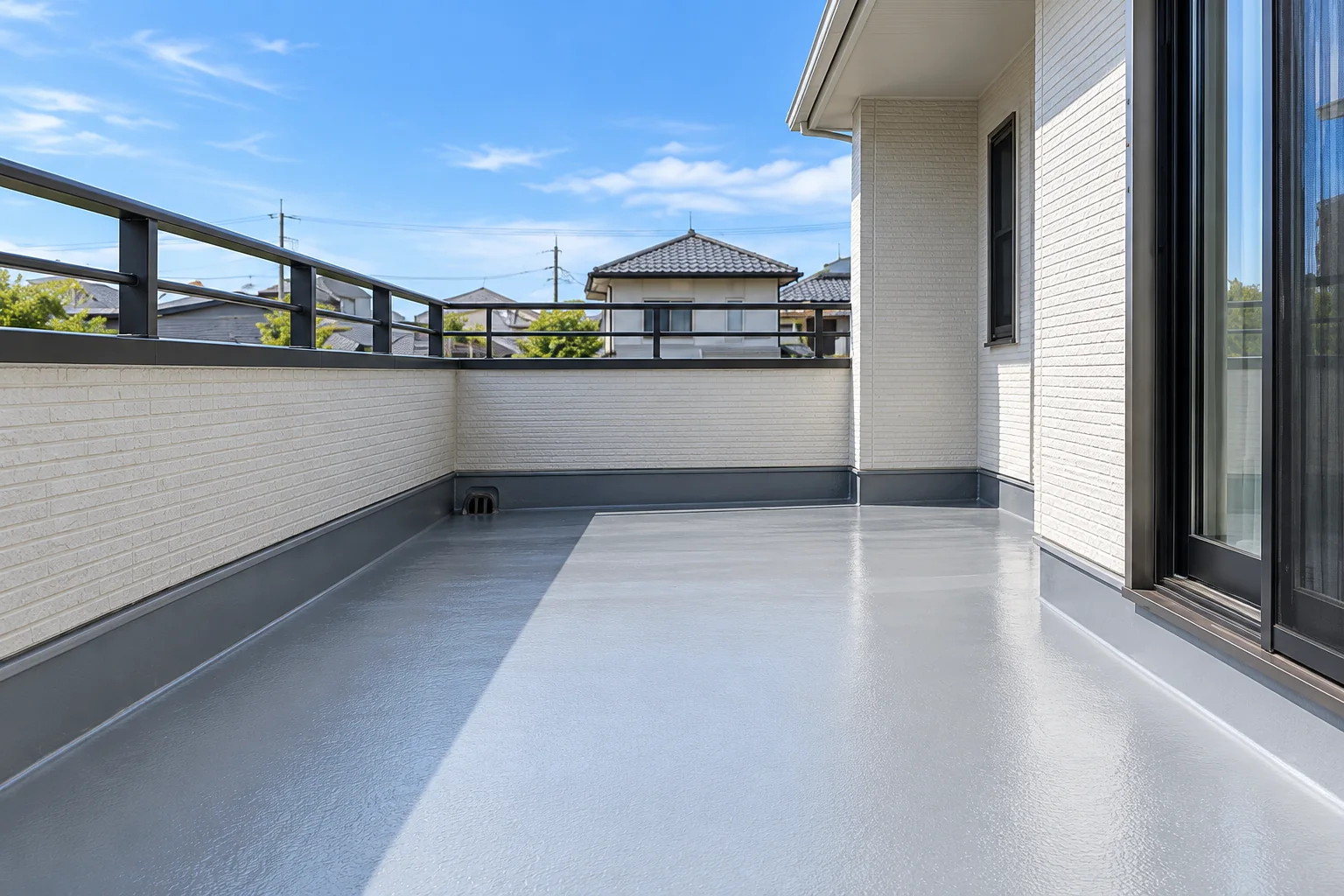 防水仕上げを施した住宅のベランダのイメージ